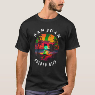 San Juan Puerto Rico Grafisch Retro 70s Zon T-shirt