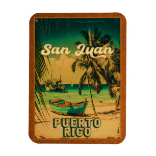 San Juan Puerto Rico palmboom souvenirs jaren 60 Magneet