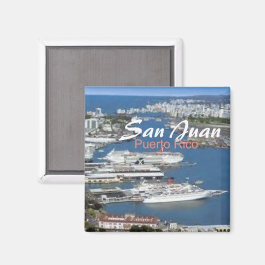 San Juan Puerto Rico Reizen Souvenir Koelkast Magn Magneet (Voorkant / Achterkant)