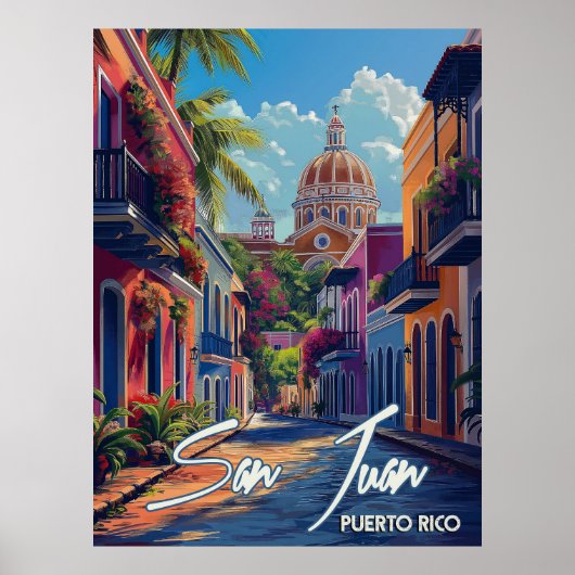 San Juan Vintage Reizen Poster (Voorkant)