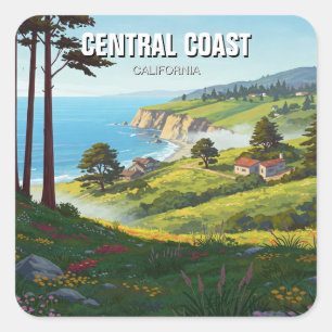 San Luis Obispo California Central Coast Vierkante Sticker