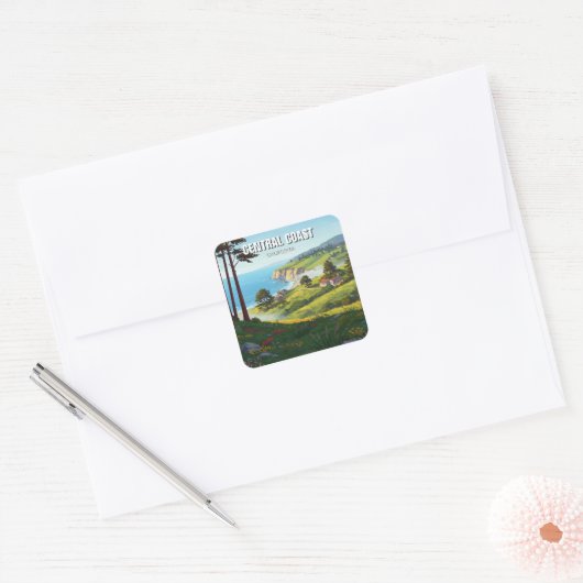 San Luis Obispo California Central Coast Vierkante Sticker (Envelop)