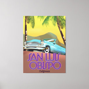San Luis Obispo California Travel poster Canvas Afdruk