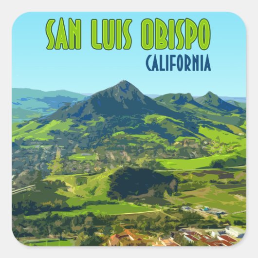 San Luis Obispo California Vierkante Sticker (Voorkant)