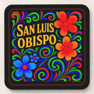 SAN LUIS OBISPO DESSOUS DE VERRE FLORAL SET DE SIX