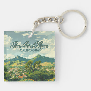 San Luis Obispo SLO California Central Coast Retro Sleutelhanger