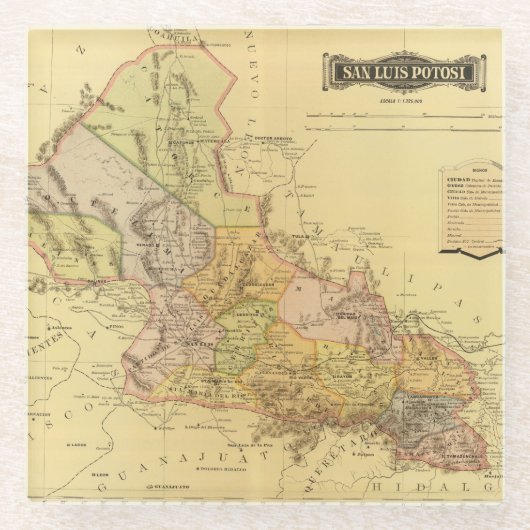 San Luis Potosi Glazen Onderzetter (Voorkant)