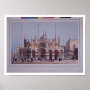 San Marco, Venetië, gegraveerd door Brizeghel (lit Poster