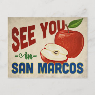 San Marcos California Apple - Vintage Travel Briefkaart