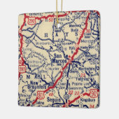 San Marcos TX  kaart Keramisch Ornament (Links)