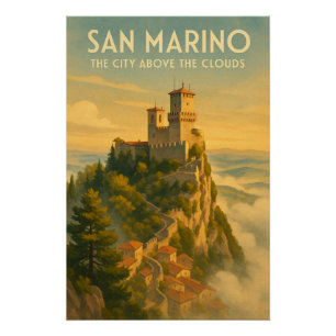 San Marino – De Stad Boven de Wolken Perfect Poster