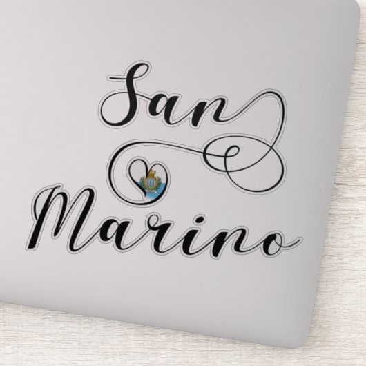 San Marino Flag Heart Sticker (Detail)