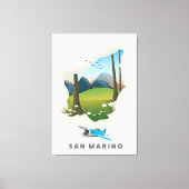 San Marino illustreerde reisposter. Canvas Afdruk (Voorkant)