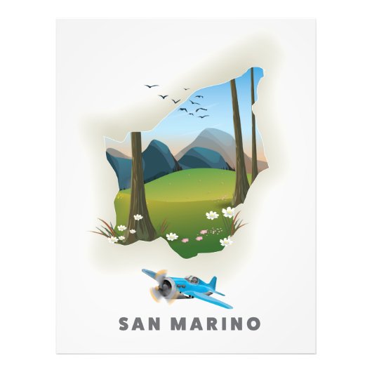San Marino illustreerde reisposter. Foto Afdruk (Voorkant)