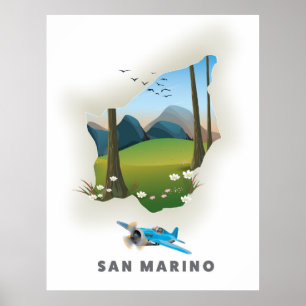 San Marino illustreerde reisposter. Poster