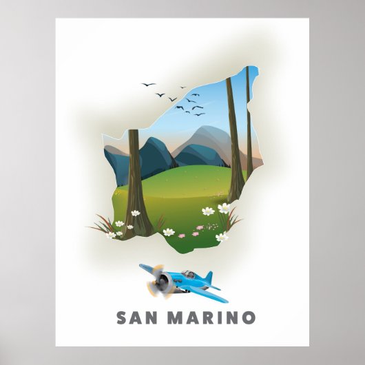 San Marino illustreerde reisposter. Poster (Voorkant)