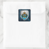 San Marino Metallic Emblem Vierkante Sticker (Tas)