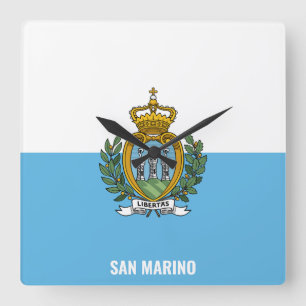 San Marino Nationale Vlag Patriottisch Vierkante Klok
