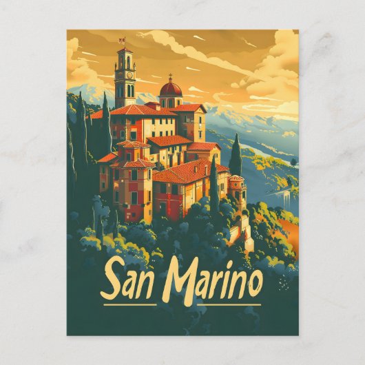 San Marino Reizen Briefkaart (Voorkant)