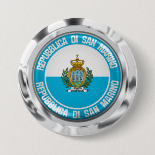 San Marino Round Emblem Ronde Button 7,6 Cm