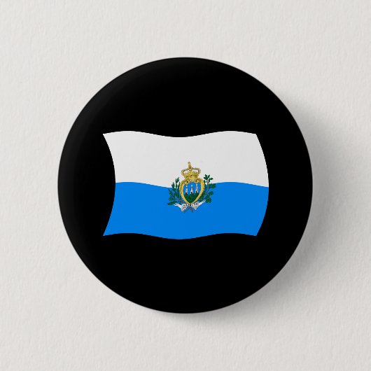 San Marino Vlag Knop Ronde Button 5,7 Cm (Voorkant)