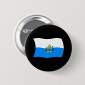 San Marino Vlag Knop Ronde Button 5,7 Cm (Voorkant /achterkant)