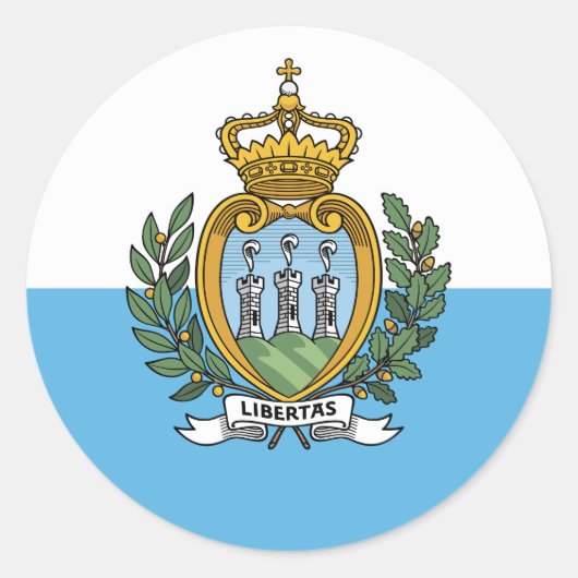 San Marino-vlag Ronde Sticker (Voorkant)