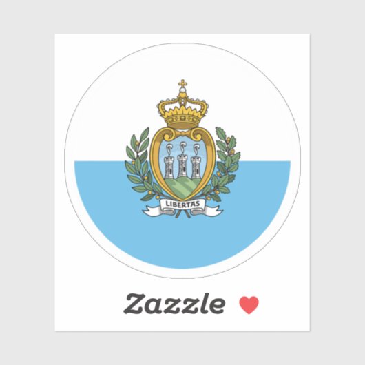 San Marino Vlag Ronde Sticker (Vel)