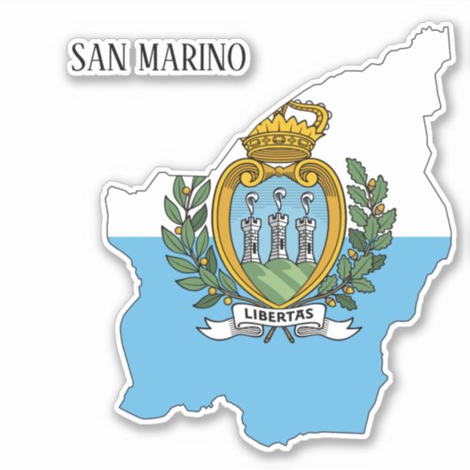 San Marino-vlag Sticker (Voorkant)