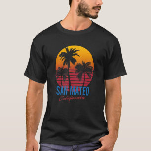 San Mateo California Palm Trees Sunset CA T-shirt