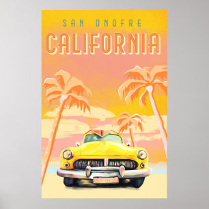 San Onofre, California Sunset. Koel  Surf Poster