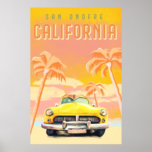 San Onofre, California Sunset. Koel  Surf Poster (Voorkant)