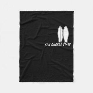 San Onofre State Beach, Surfing Souvenir, Surfer M Fleece Deken