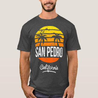 San Pedro California  Retro Beach Stijl T-shirt