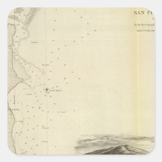 San Pedro Harbour, Calif Vierkante Sticker (Voorkant)