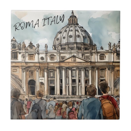 San Pietro St Peter's Basilicata Tegeltje (Voorkant)