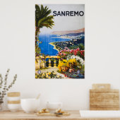 San Remo Italië Vintage Travel Poster (Keuken)