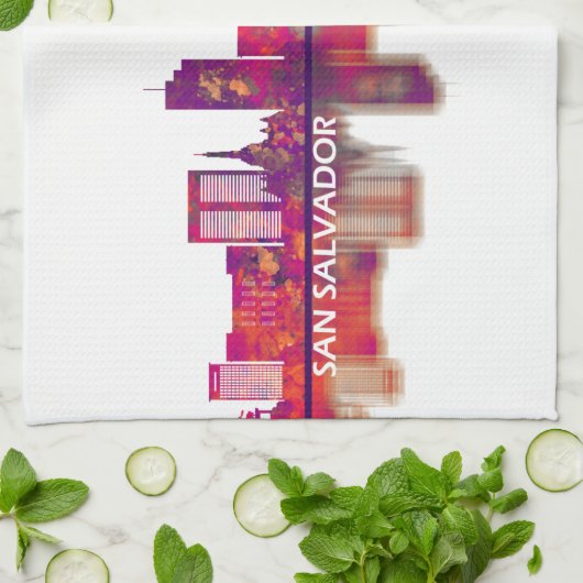 San Salvador El Salvador Skyline Theedoek (Gevouwen)