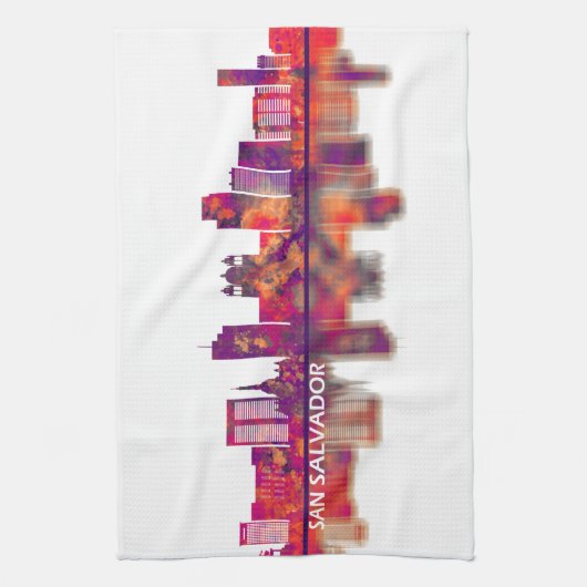 San Salvador El Salvador Skyline Theedoek (Verticaal)