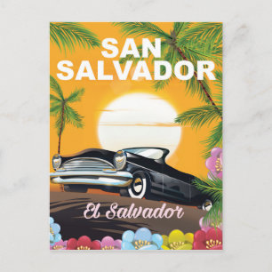 San Salvador Vintage reisposter Briefkaart