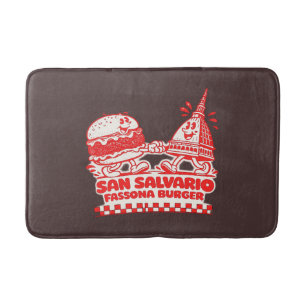San Salvario Fassona Burger - Retro 30s Cartoon Badmat