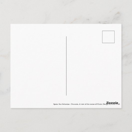 San Sebastian. Een uitzicht van het beeld van Chri Briefkaart (Achterkant)