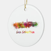 San Sebastian skyline in waterverf Keramisch Ornament (Links)