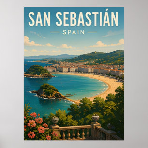 San Sebastian Spanje Baskische kust en reisgids vo Poster