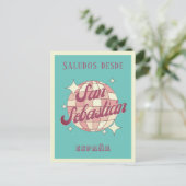 San Sebastián Spanje España Retro  Briefkaart (Staand voorkant)
