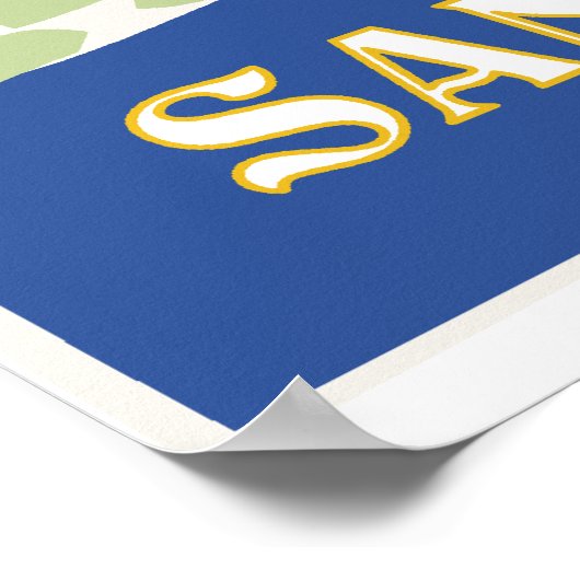 San Sebastian, vectorart retro-reizen Poster (Hoek)