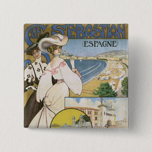 San Sebastian Vierkante Button 5,1 Cm (Voorkant)