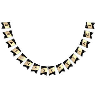 San Serif Elegant Season Greetings Gold Splash Vlaggetjes