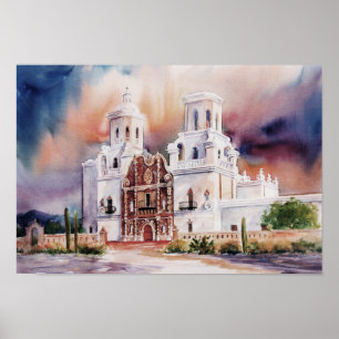 San Xavier Mission Canvas afdrukken Poster