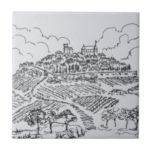 Sancerre Wijngaarden   Loire Vallei, Frankrijk Tegeltje
